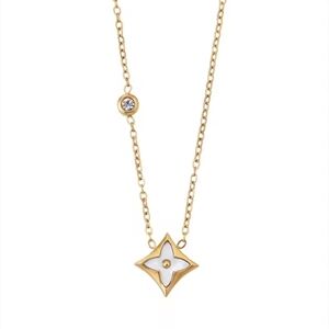 Monogram Gold Style Cubic Zirconia Necklace